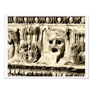 Roman Stone Carved Drama Faces Photo Print