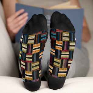 Roman stripes quilt socks