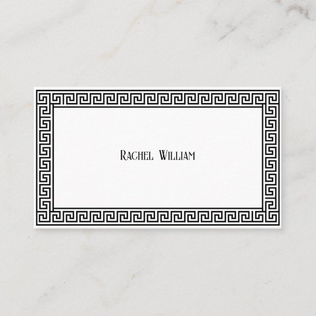 Roman Style Black & White Business Card (Front)