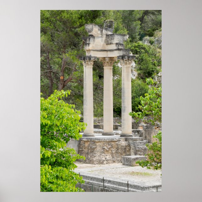 Roman Temple Ruins, France Poster (Front)
