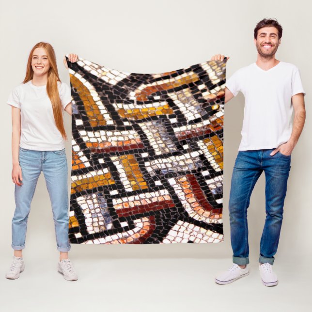 Roman Tile Mosaic Fleece Blanket (In Situ)