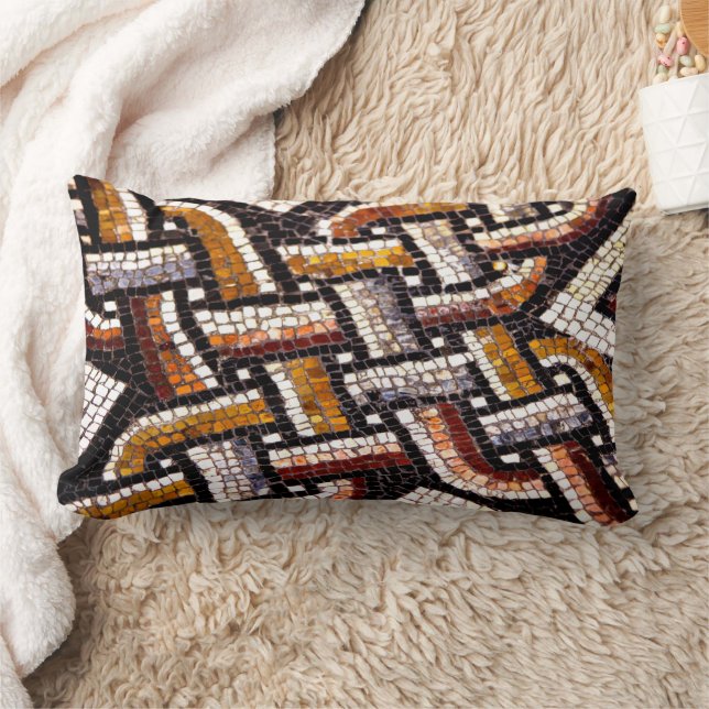 Roman Tile Mosaic Lumbar Pillow (Blanket)