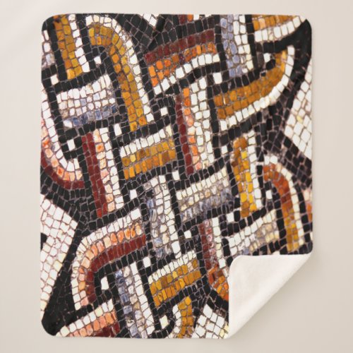 Roman Tile Mosaic Sherpa Blanket