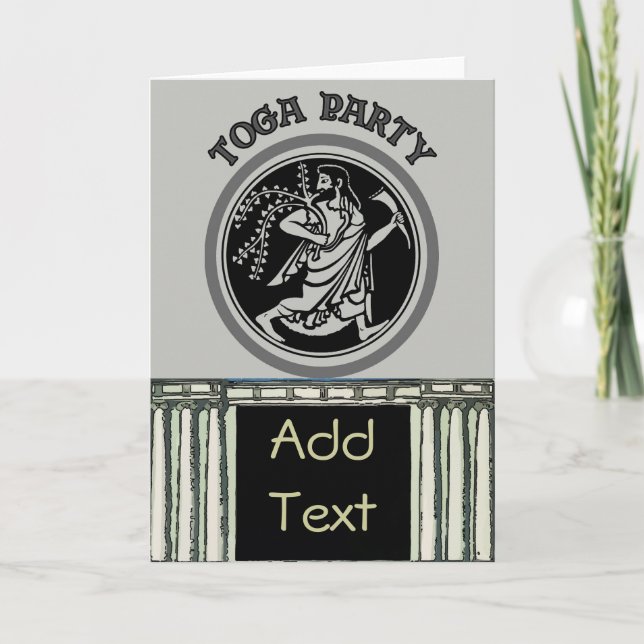 Roman Toga Party Initials edit Note Card (Front)