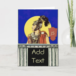 Roman Toga Party Initials edit Note Card