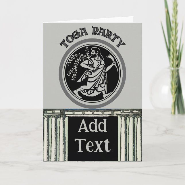 Roman Toga Party Initials edit Note Card (Front)