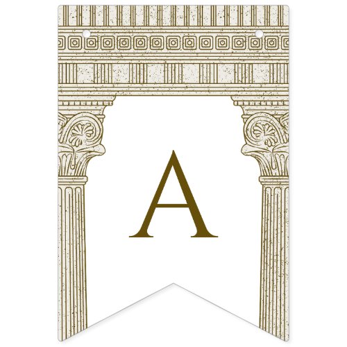 Roman Toga Party with elegant temple columns Bunting Flags