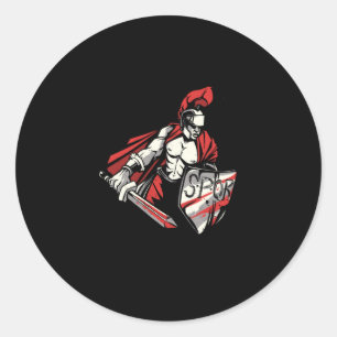Roman warrior classic round sticker