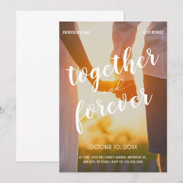 Romance aesthetic photo wedding invitation (Front/Back)