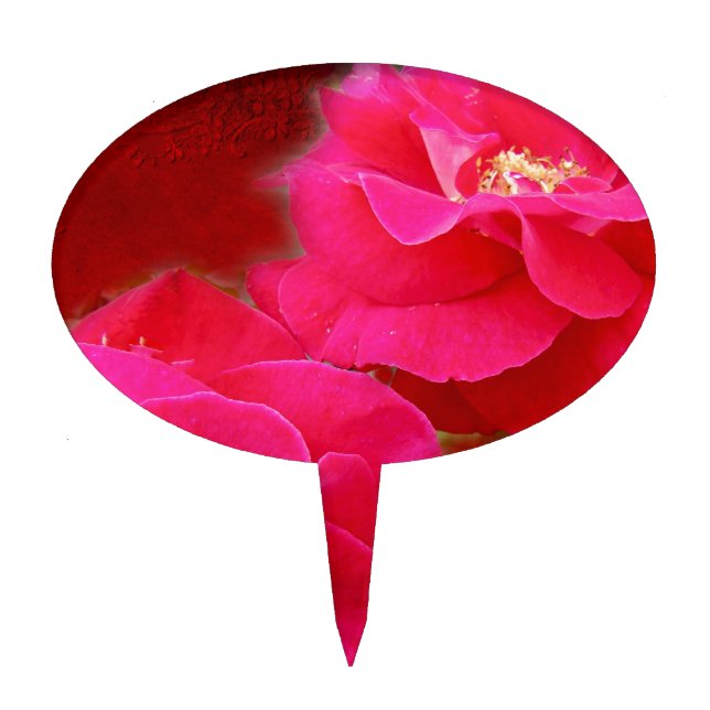 Romance and Red Roses Cake Topper (Front)