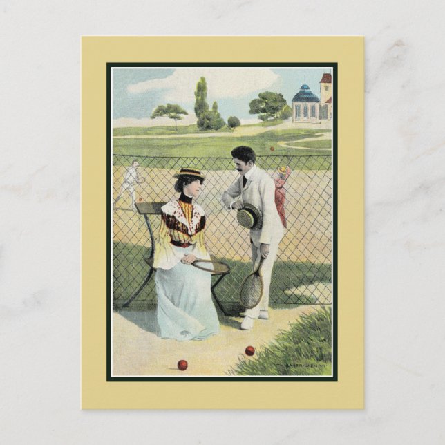 Romance at the tennis court part 1 postcard (Front)