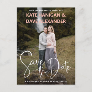 Romance Book Cover Photo Save the Date Announcement Postcard