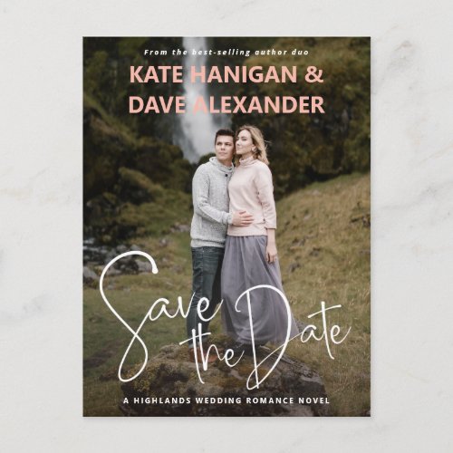 Romance Book Cover Photo Save the Date Announcement Postcard