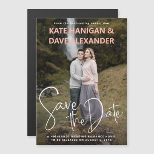 Romance Book Cover Photo Save the Date Magnetic Invitation