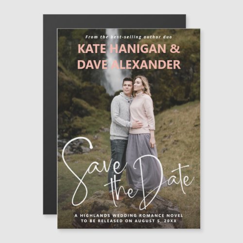 Romance Book Cover Photo Save the Date Magnetic Invitation
