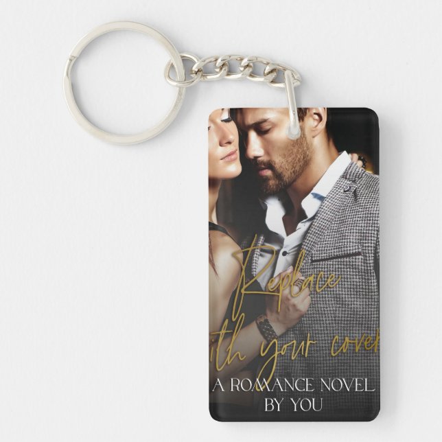 Romance Book Cover & Quote Author Swag Keychain (Front)