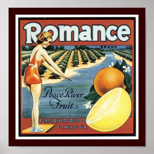 Romance Brand Peace River Fruit Poster