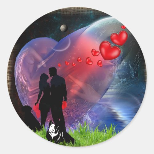 Romance dinner  classic round sticker