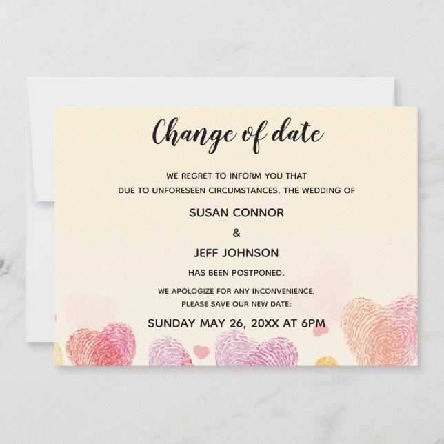 Romance Fingerprint Love Heart Announcement (Front)