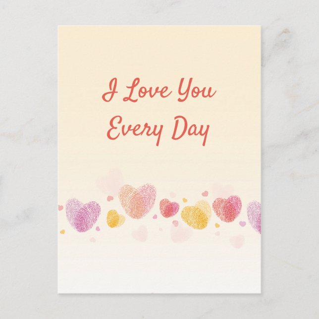 Romance Fingerprint Love Heart Holiday Postcard (Front)