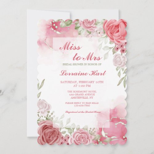 Romance Floral Bridal Shower Invitation