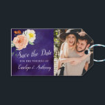 Romance In Bloom Wedding Save the Date Gift Tags<br><div class="desc">This collection features a moody midnight blue background with trendy typography and floral accents. Easily personalize the design with your wording to make these save the date cards totally unique to your special day.</div>