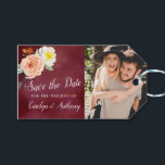 Romance In Bloom Wedding Save the Date Gift Tags<br><div class="desc">This collection features a moody marsala red background with trendy typography and floral accents. Easily personalize the design with your wording to make these save the date cards totally unique to your special day.</div>