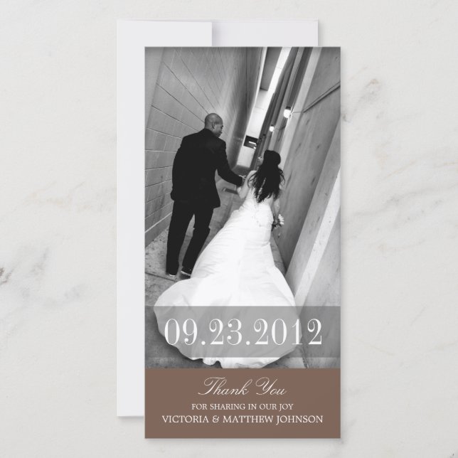 ROMANCE IN BROWN | WEDDING THANK YOU CARD (Front)