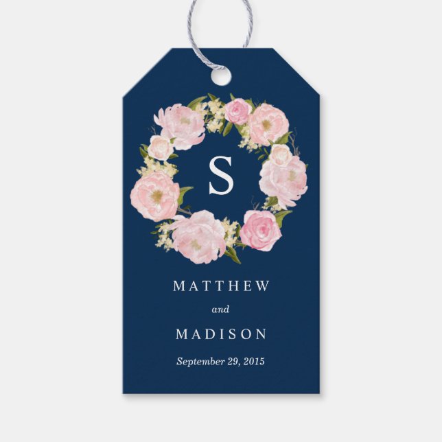 Romance in Navy | Wedding Gift Tags (Front)