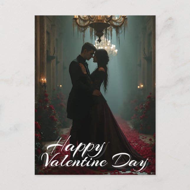 Romance in the Rose Hall for Valentine's Day Holiday Postcard (Front)