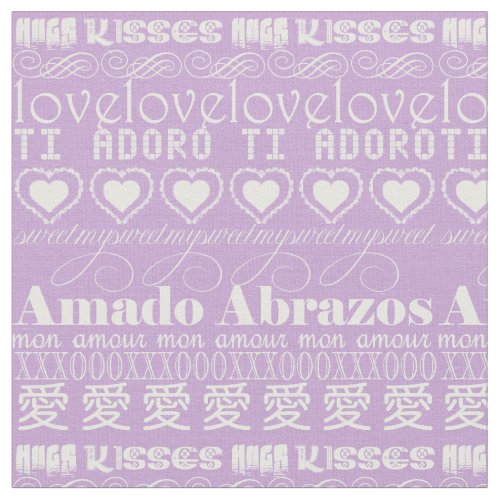 Romance Language White on Lavender RLTL Fabric