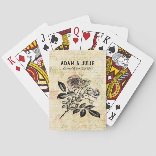 Romance Love Wedding Anniversary or Valentines Day Poker Cards (Back)