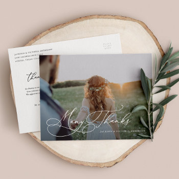 Romance Many Thanks Thank You Postcard by FINEandDANDY at Zazzle