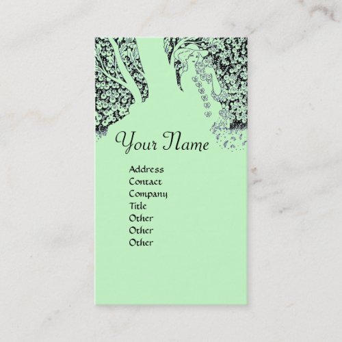 ROMANCE  MONOGRAM  black and green Business Card