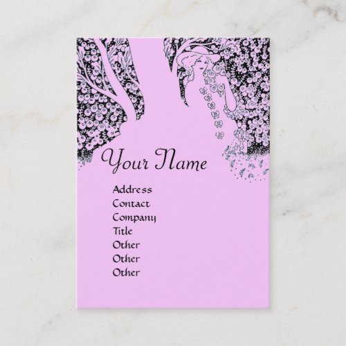 ROMANCE  MONOGRAM  black and pink Business Card