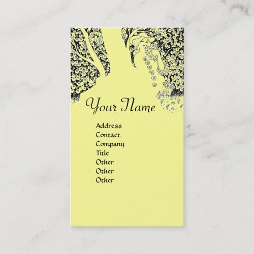 ROMANCE  MONOGRAM  black and yellow Business Card