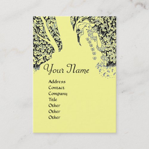 ROMANCE  MONOGRAM  black and yellow Business Card