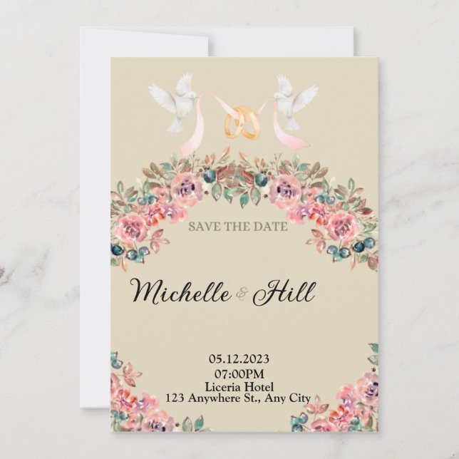 Romance Monogram Wedding initials Invitation (Front)