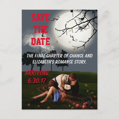 Romance Novel Style Save the Date Announcement Postcard