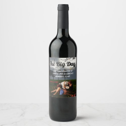 Romance Novel Style Wedding Wine Label