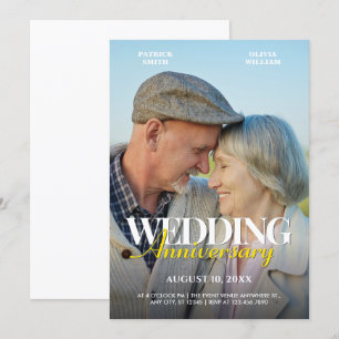 Romance photo wedding anniversary invitation