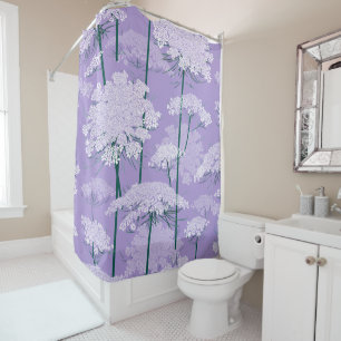 Romance Queen Annes Lace Pattern Violet Shower Curtain