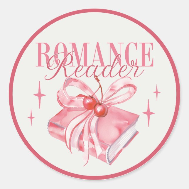 Romance Reader Bookish Book Reading Lover  Classic Round Sticker (Front)