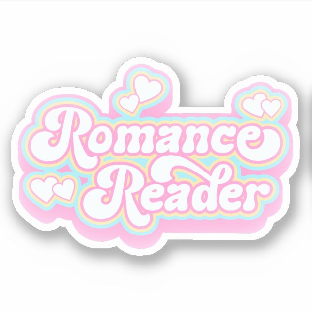 Romance Reader Pastel Retro Book Lover Quote Sticker (Front)