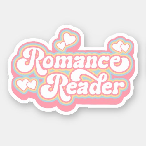 Romance Reader Pastel Retro Book Lover Quote Sticker