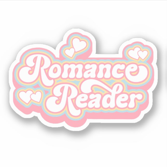 Romance Reader Pastel Retro Book Lover Quote Sticker (Front)