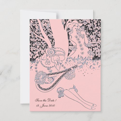 ROMANCE ROMANTIC LOVERS BLACK PINK WEDDING PARTY INVITATION