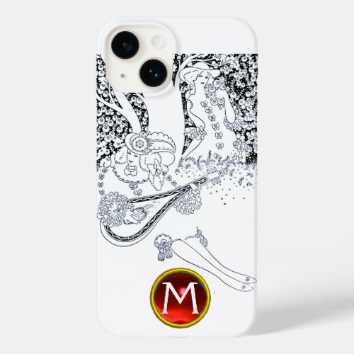 ROMANCE ROMANTIC LOVERS BLACK WHITE RED MONOGRAM Case_Mate iPhone 14 CASE