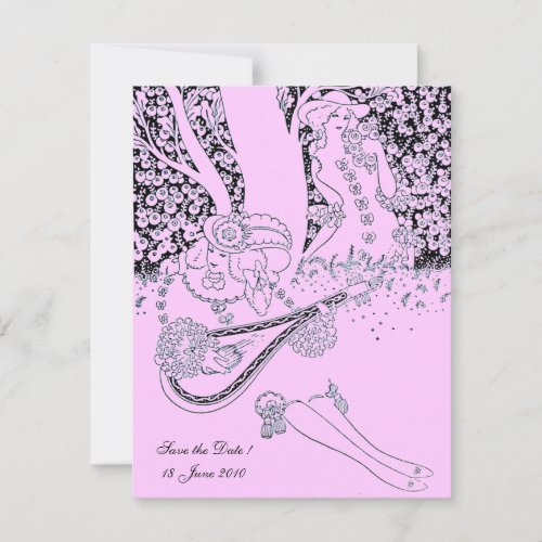 ROMANCE ROMANTIC LOVERS PINK LILAC WEDDING PARTY INVITATION