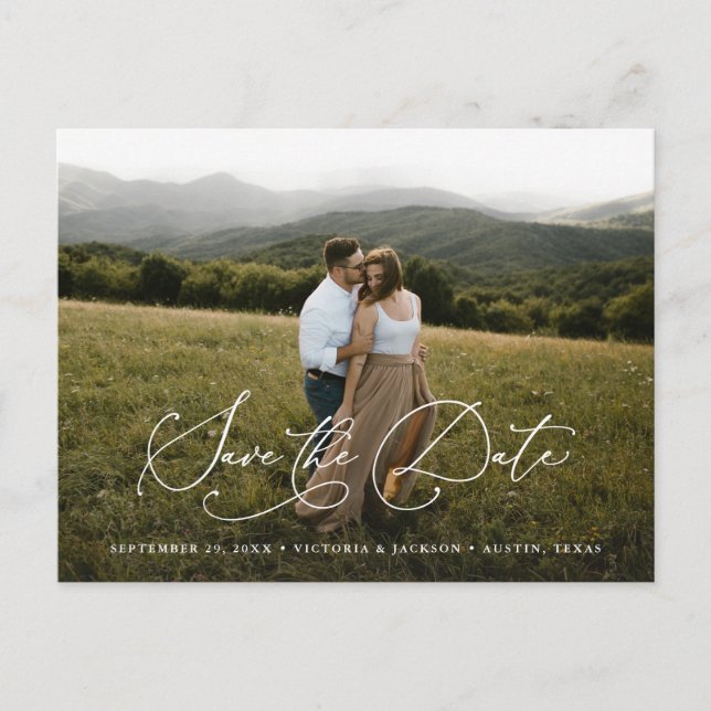 Romance Save the Date Postcard (Front)